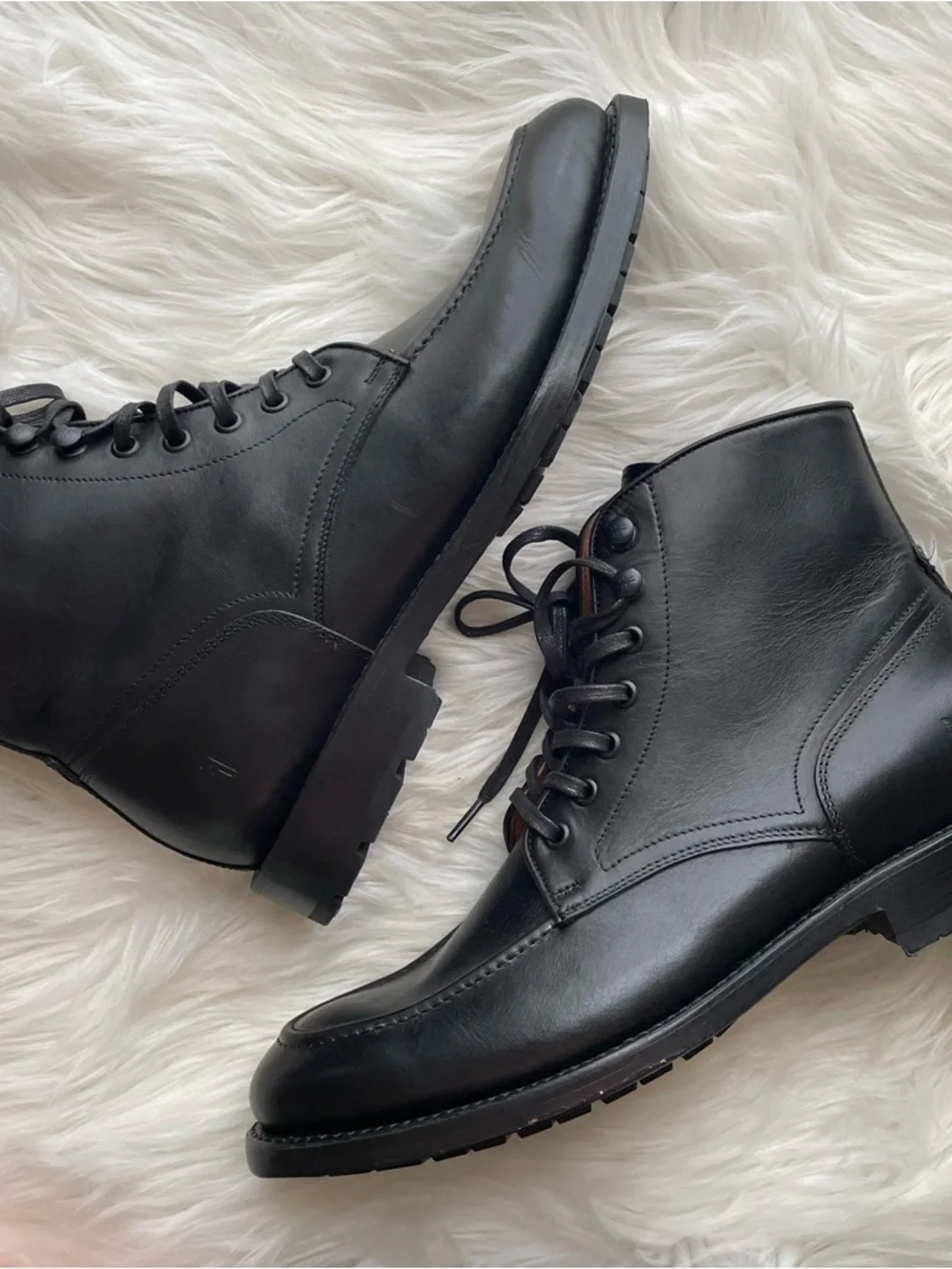 Frye Black Leather Lace-Up Men's Boots
